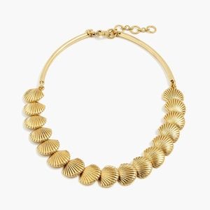 J. CREW Metallic Gold Seashell Collar Necklace